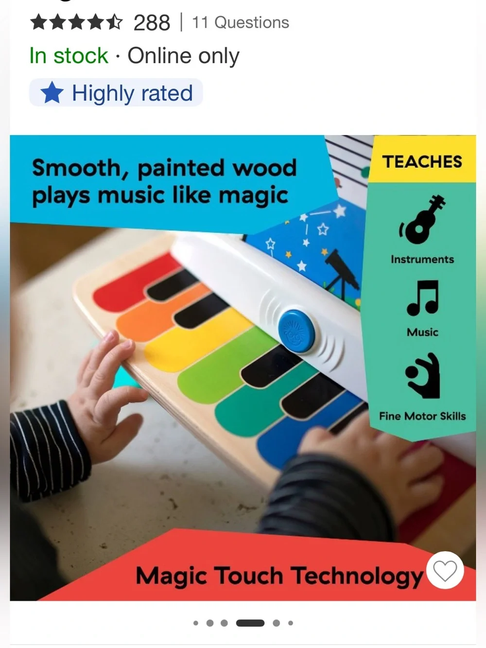 Baby Einstein Magic Touch Wooden Piano - like new in box, with all accessories